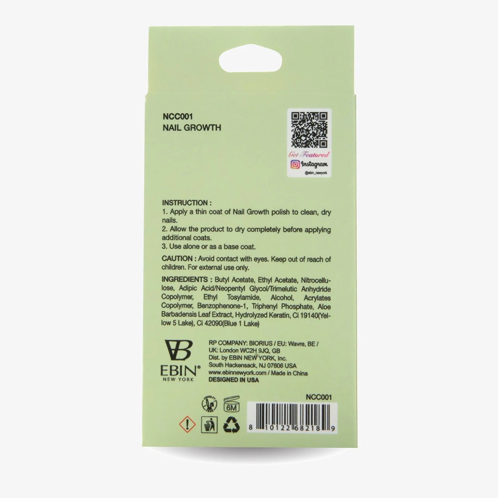 EBIN New York Nail Growth Aloe+Keratin 0.48 fl oz NCC001 image 2