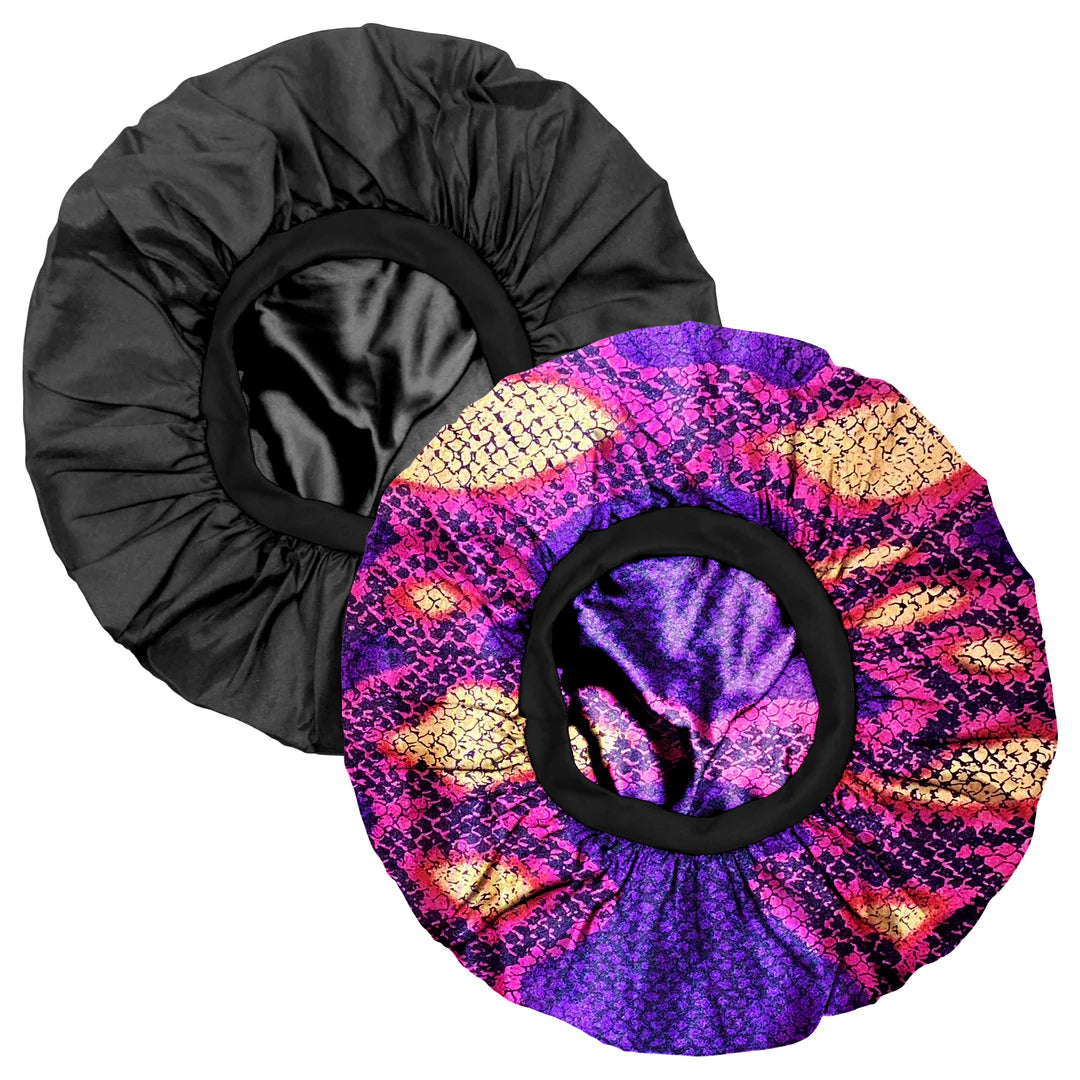 EVOLVE® 2 Satin Bonnets Purple Snakeskin & Black #5995 image 1