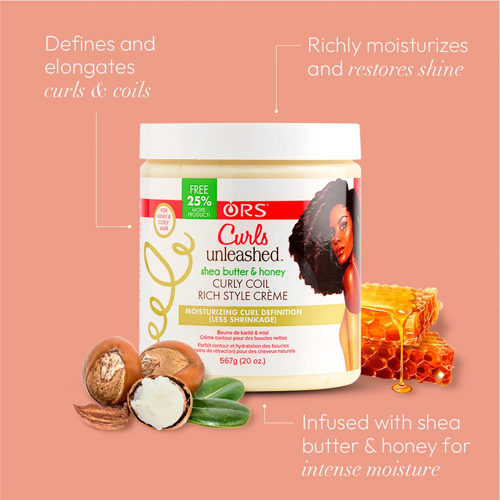 ORS Curls Unleashed Shea Butter and Honey Curl Defining Creme