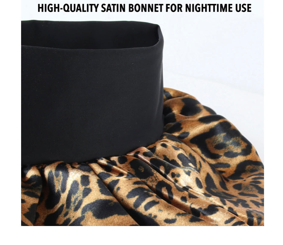 EVOLVE® Satin Wide-Edge Bonnet Leopard Print #1666 image 2