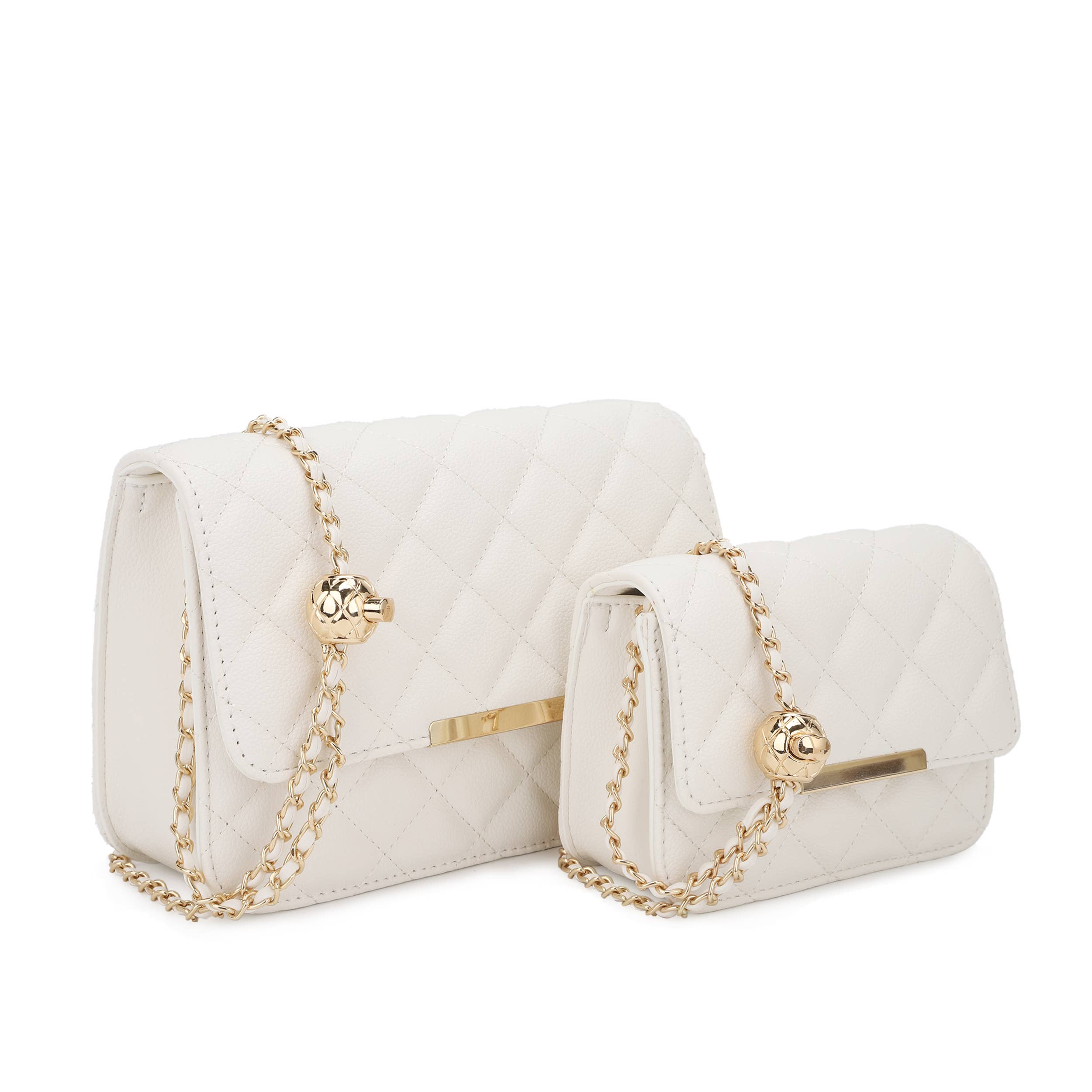 Melody 2-in-1 Crossbody Bag with Adjustable Gold Ball Chain