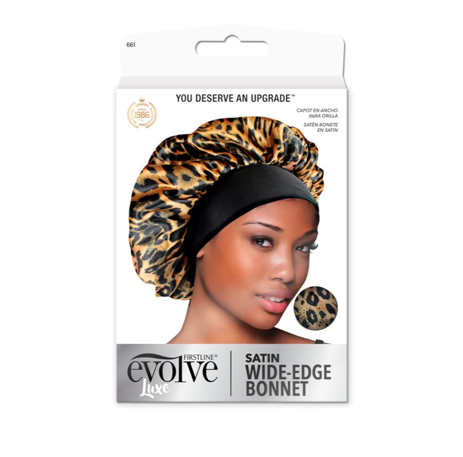 EVOLVE® Satin Wide-Edge Bonnet Leopard Print #1666 image 0