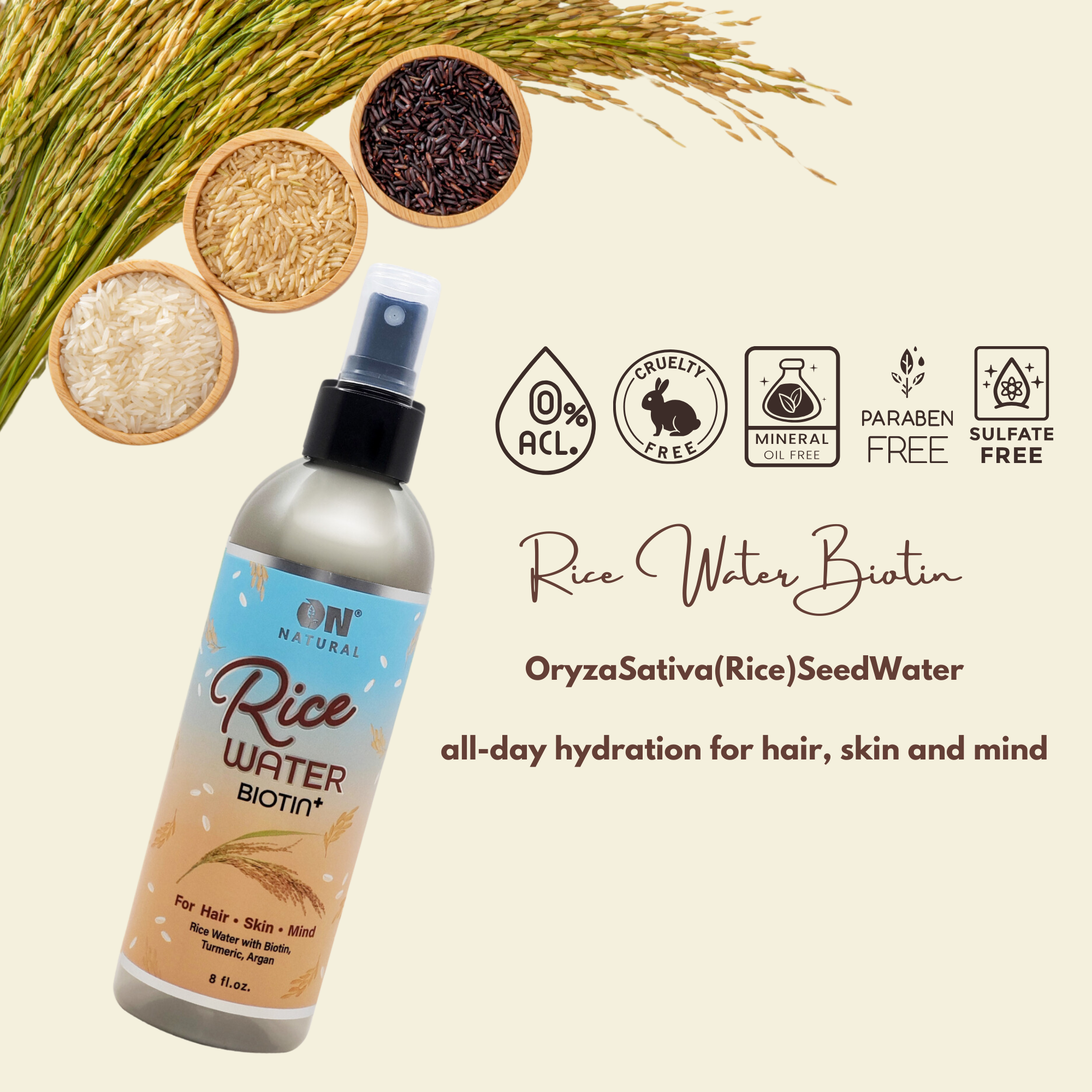 ON NATURAL - Rice Water + Biotin