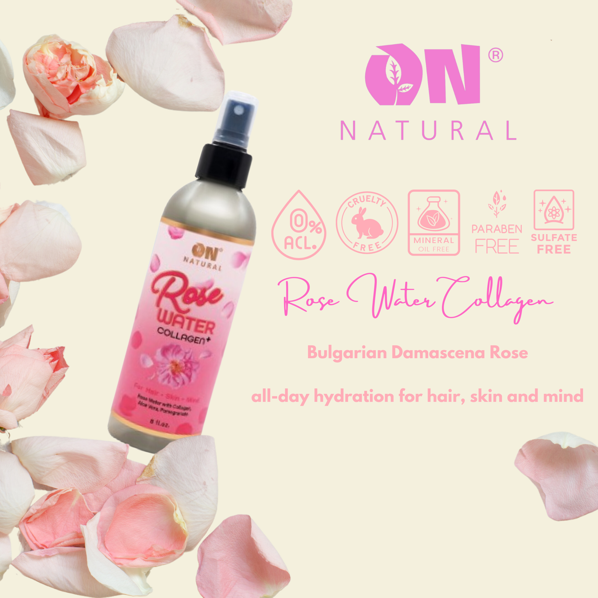 ON NATURAL - Rose Water + Collagen