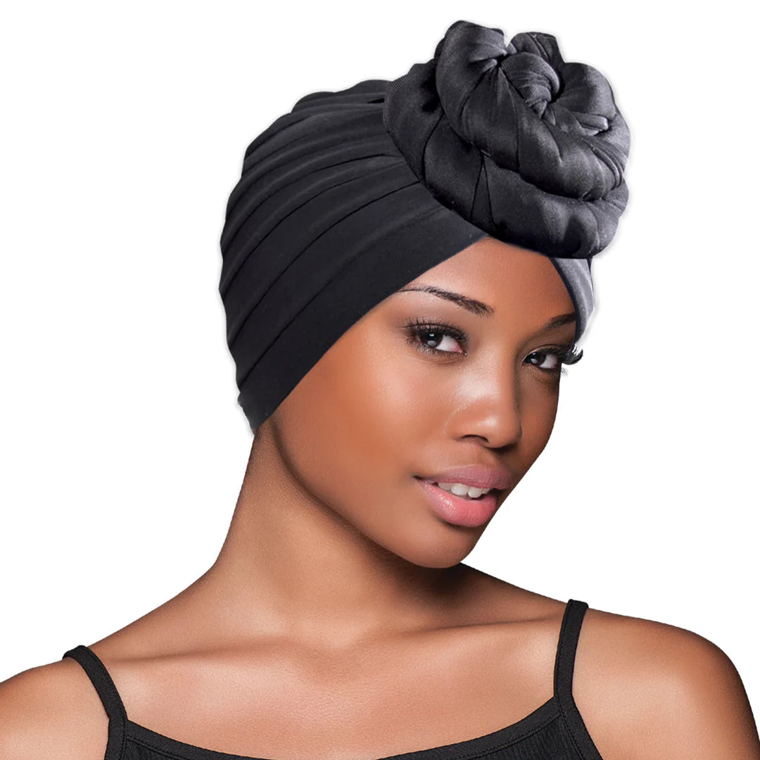 EVOLVE® Top Knot Turban Black #328 image 2