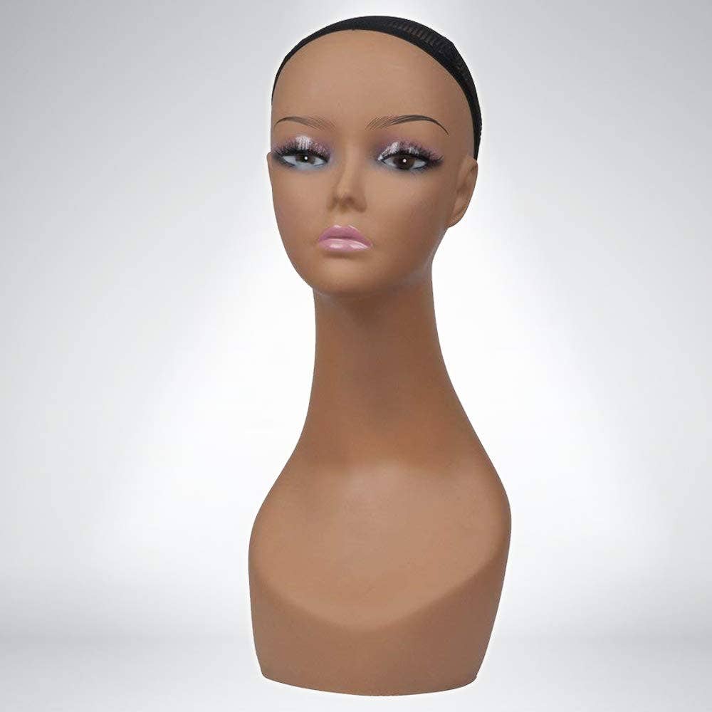 18" Realistic Female Mannequin Wig Head with Shoulders