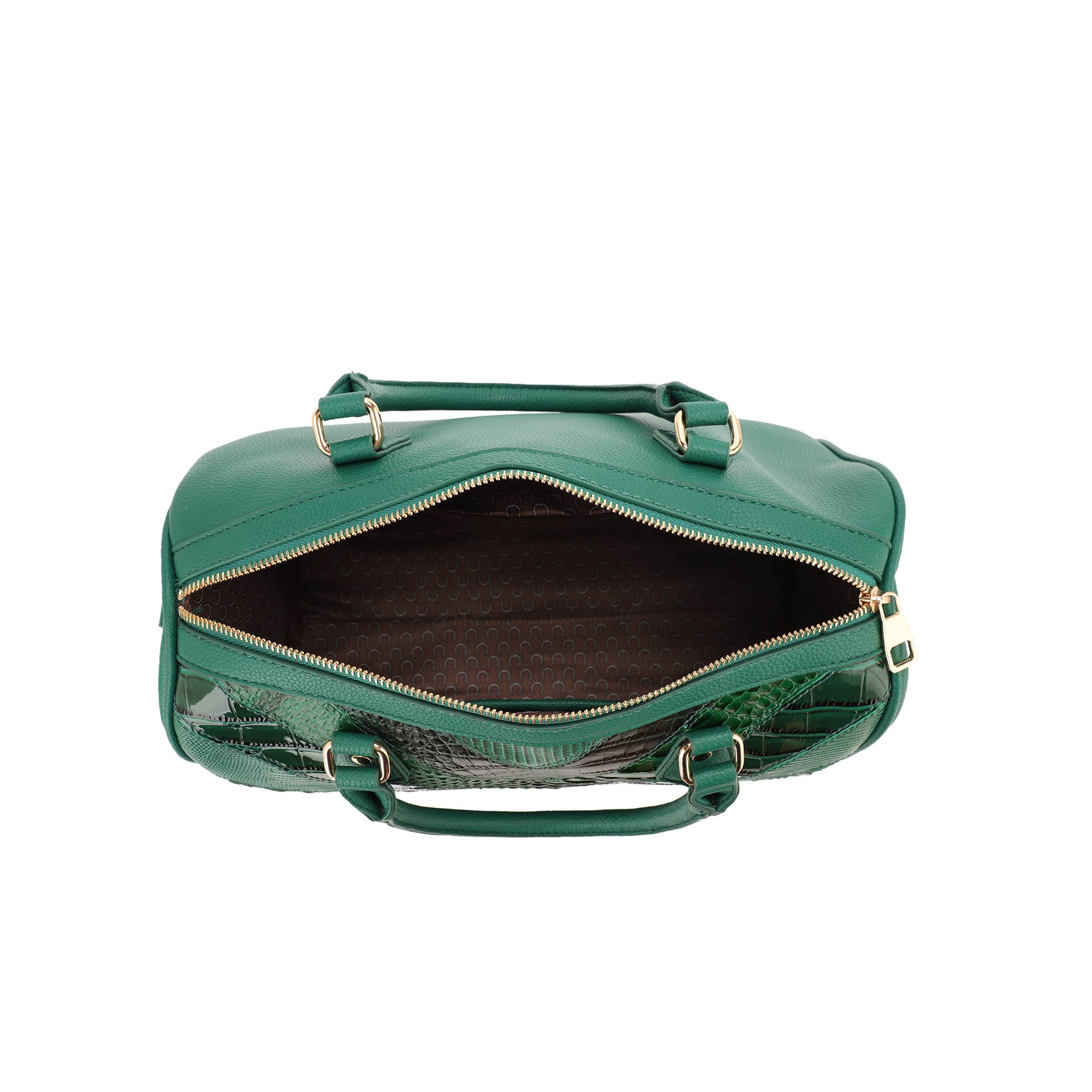 GEORGINA SHINY PATCHWORK BOSTON  BAG  WITH WALLET