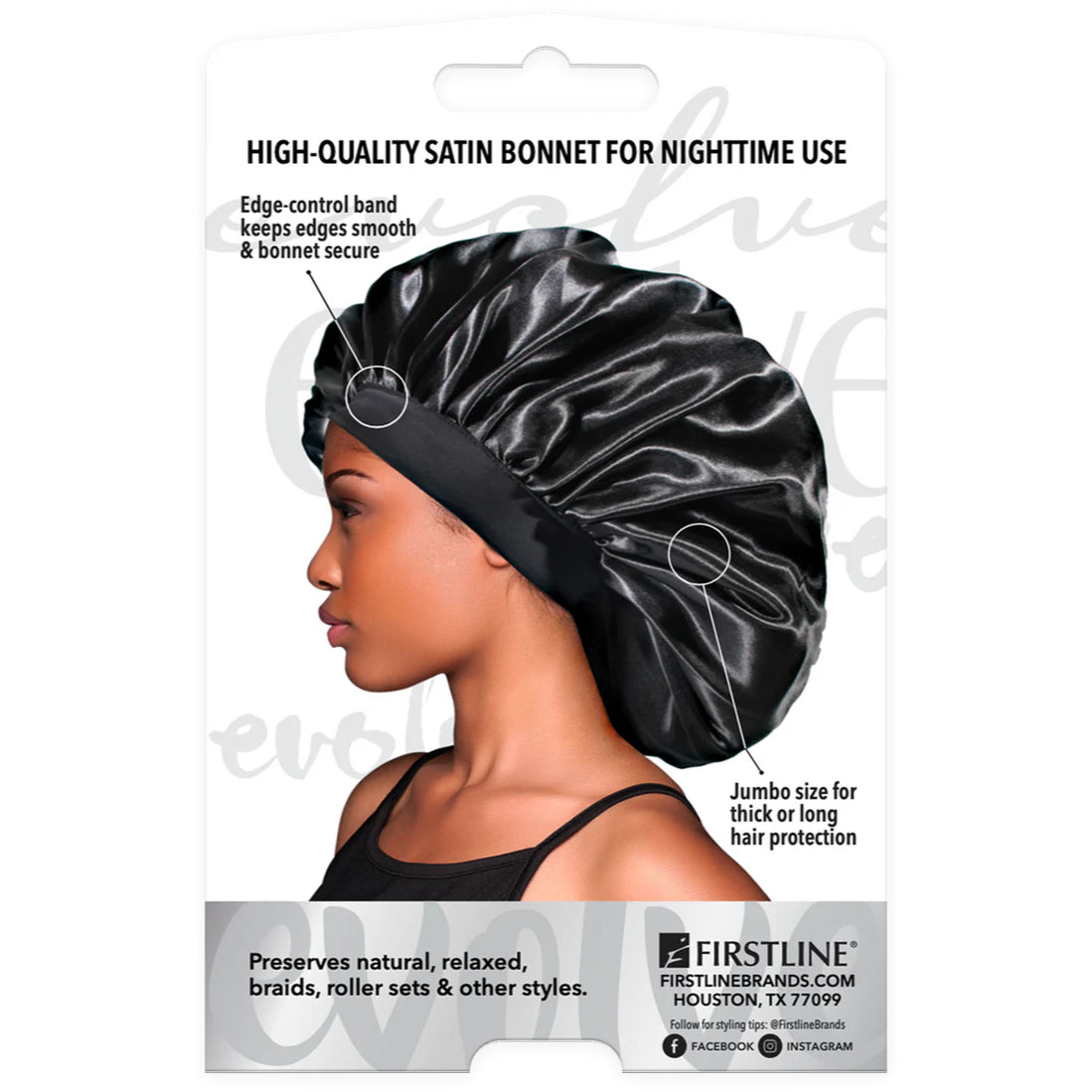 EVOLVE® Jumb Satin Bonnet Black #1670 image 1