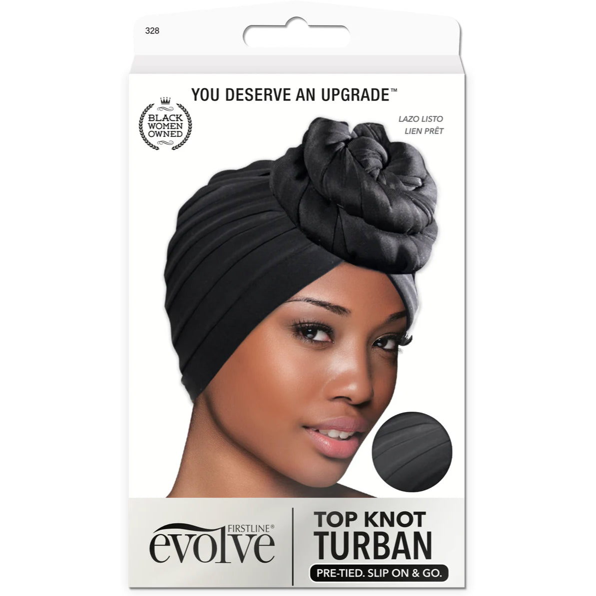 EVOLVE® Top Knot Turban Black #328 image 0