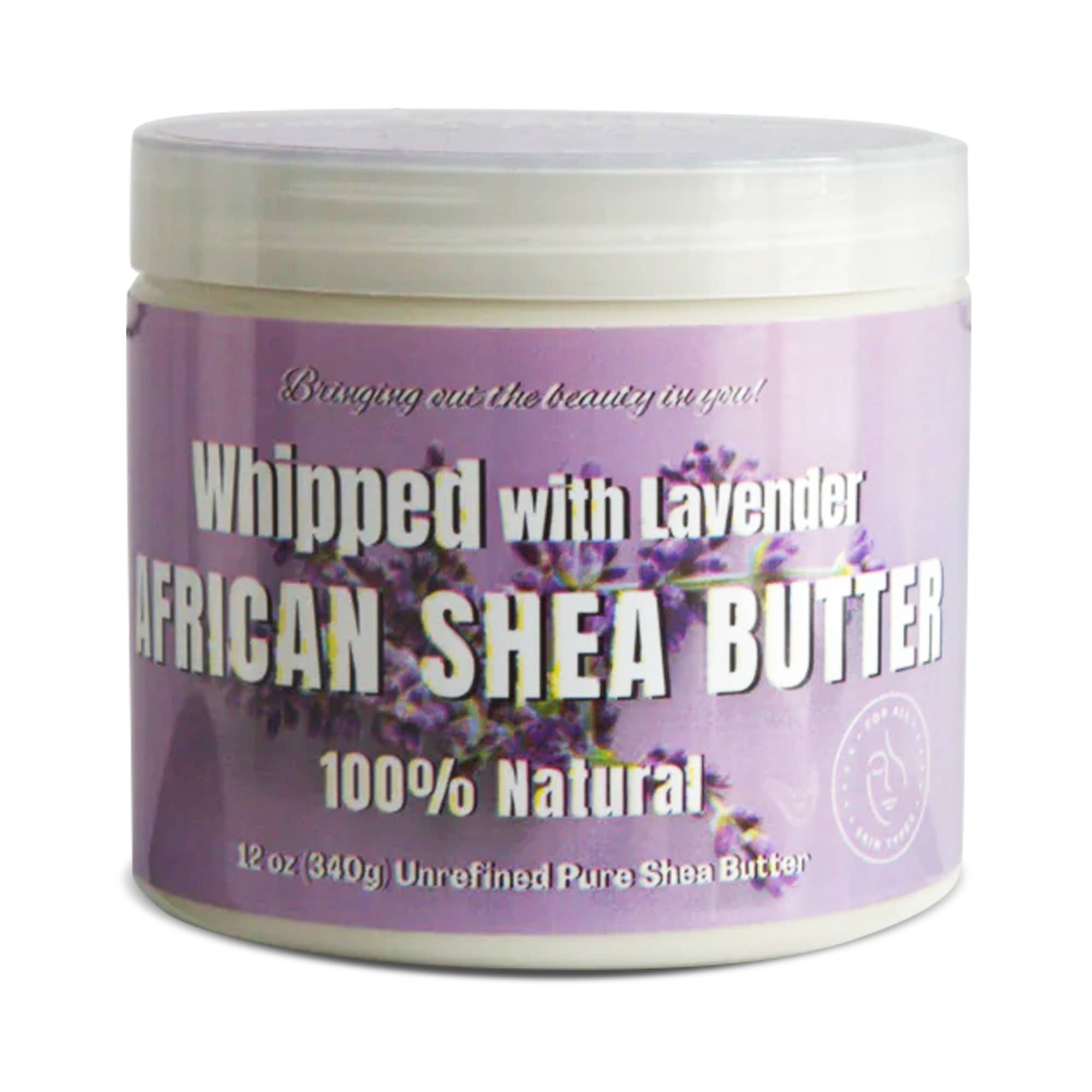 Whipped African Ivory Shea Butter, Lavender - 12oz
