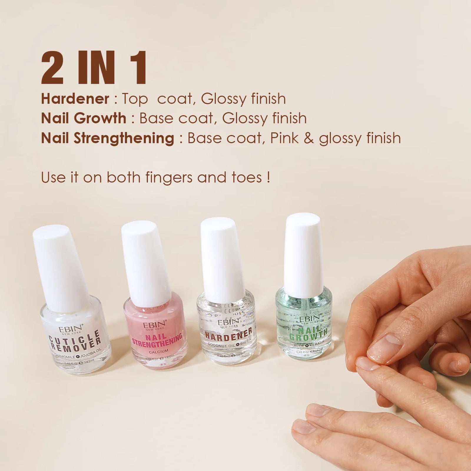 EBIN New York Nail Growth Aloe+Keratin 0.48 fl oz NCC001 image 3