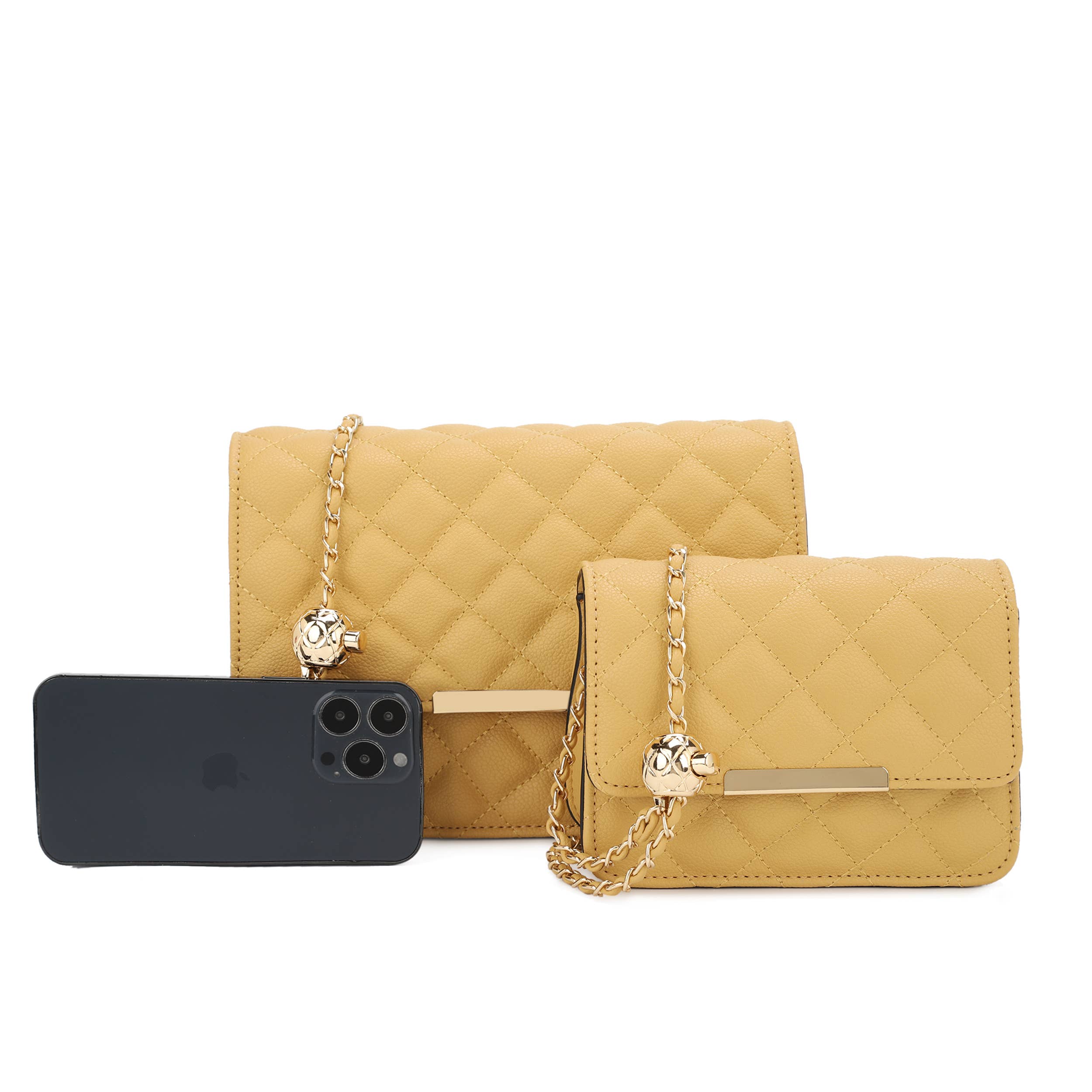Melody 2-in-1 Crossbody Bag with Adjustable Gold Ball Chain