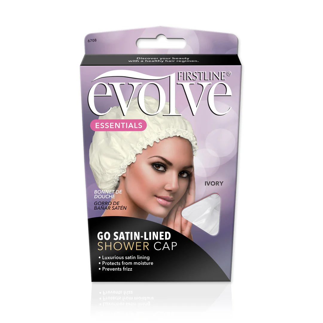 EVOLVE® Satin-Lined Shower Cap Ivory #6708 image 0