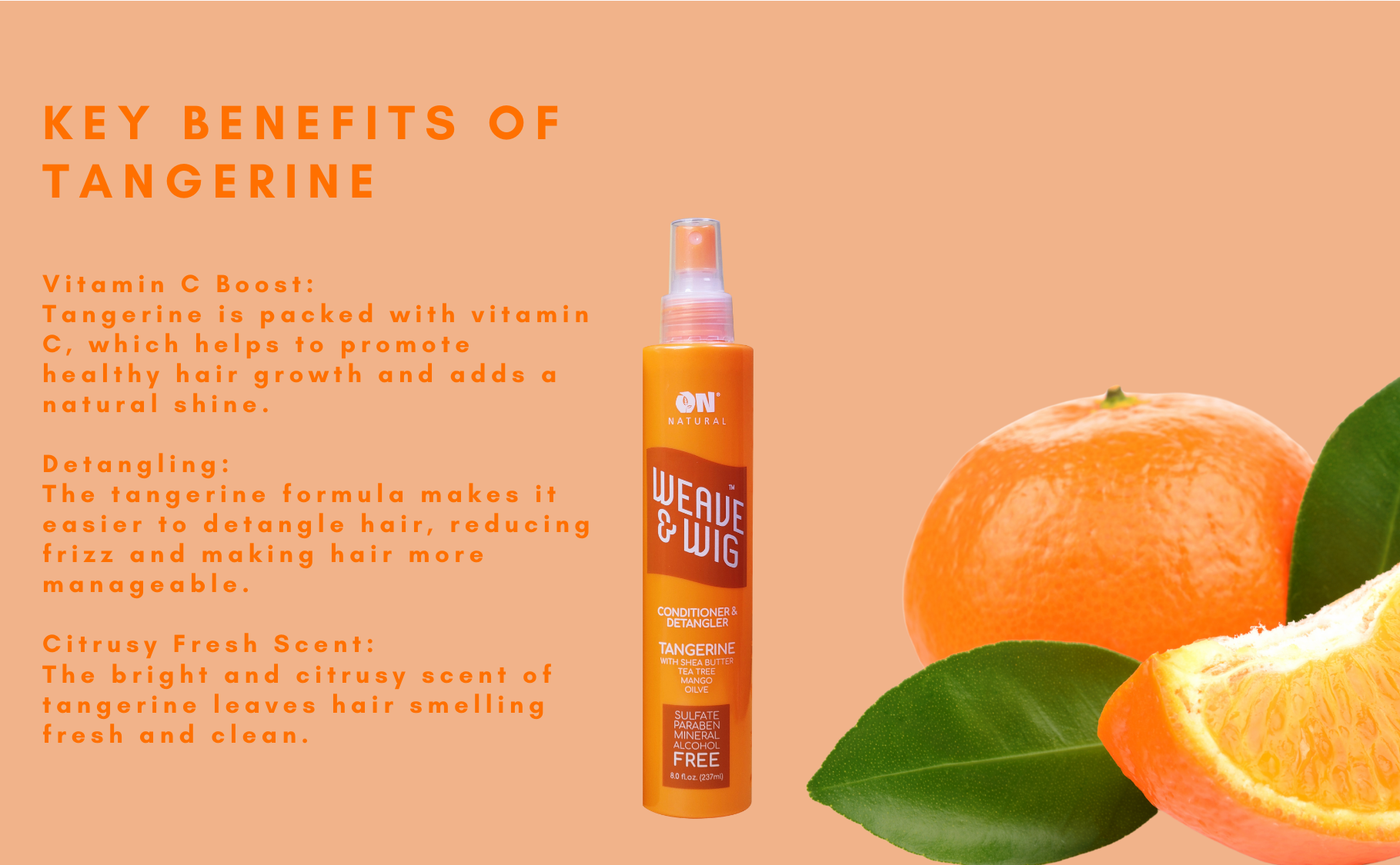 ON NATURAL - Weave & Wig - Detangler Tangerine