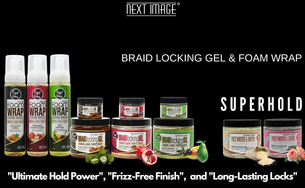 NEXT IMAGE - Braid Locking Gel Super Hold + Rice Water