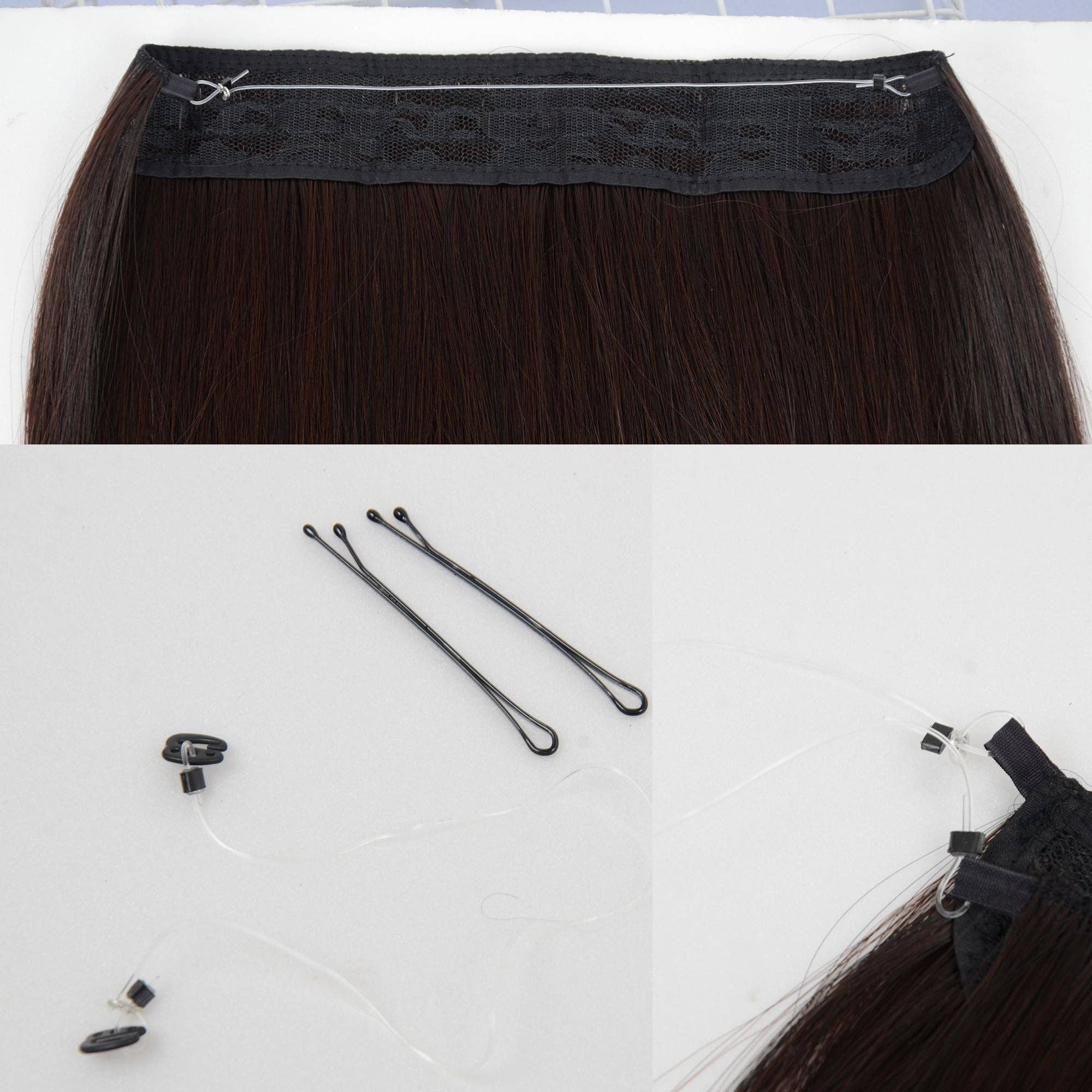 22" Long Straight Natural Hair Extensions Invisible Clip-ins