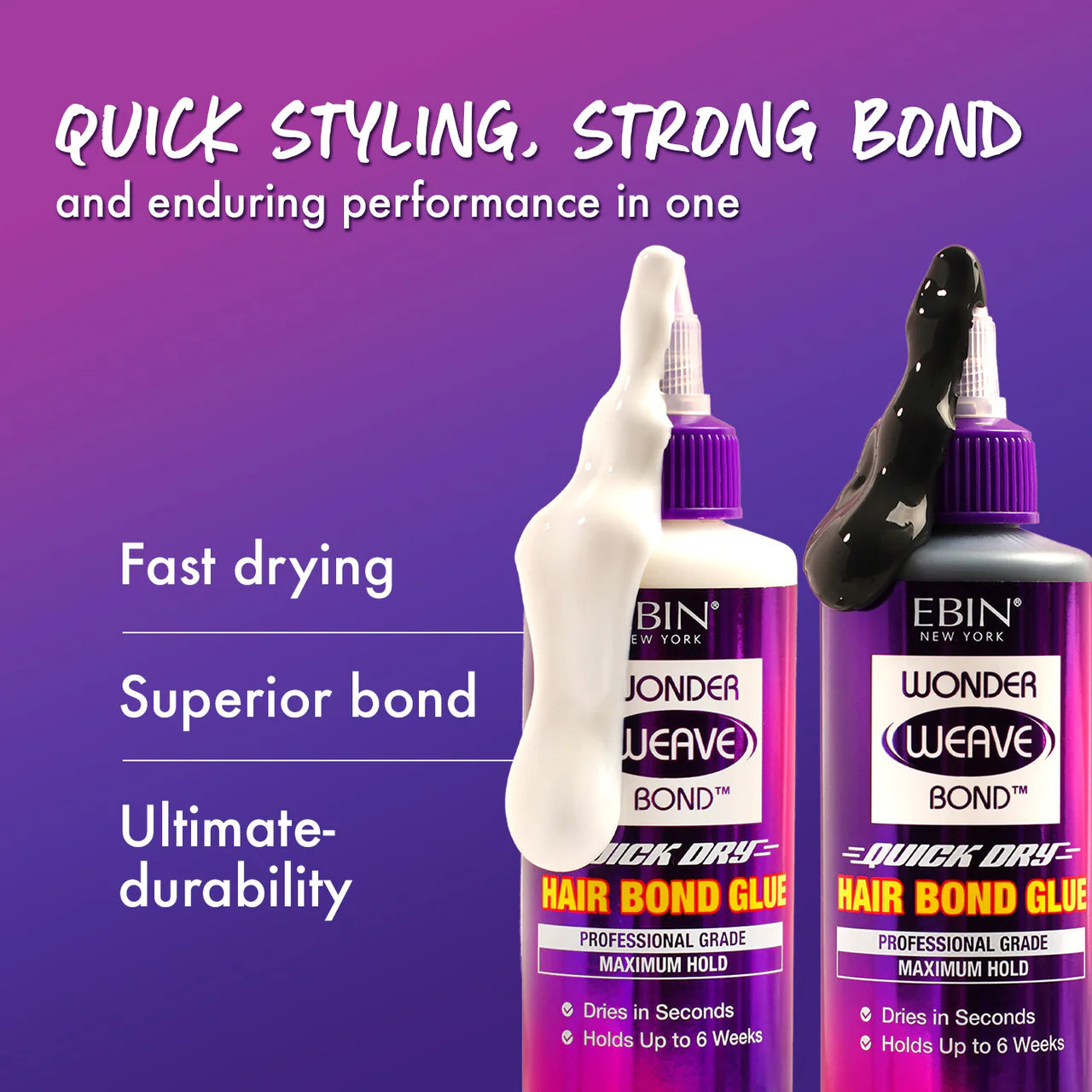 EBIN® NY Wonder Weave Bond Hair Bond Glue - Black image 1