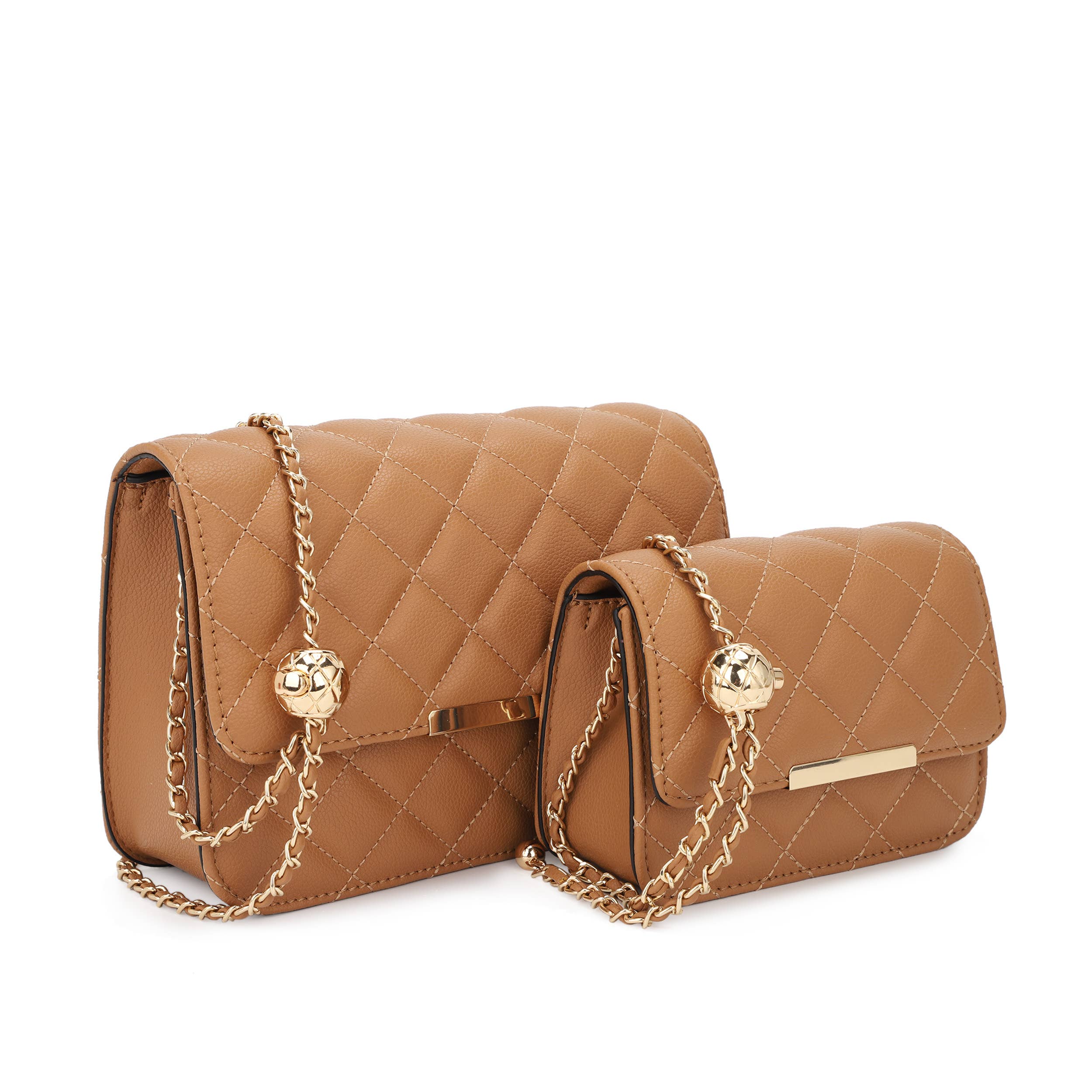 Melody 2-in-1 Crossbody Bag with Adjustable Gold Ball Chain