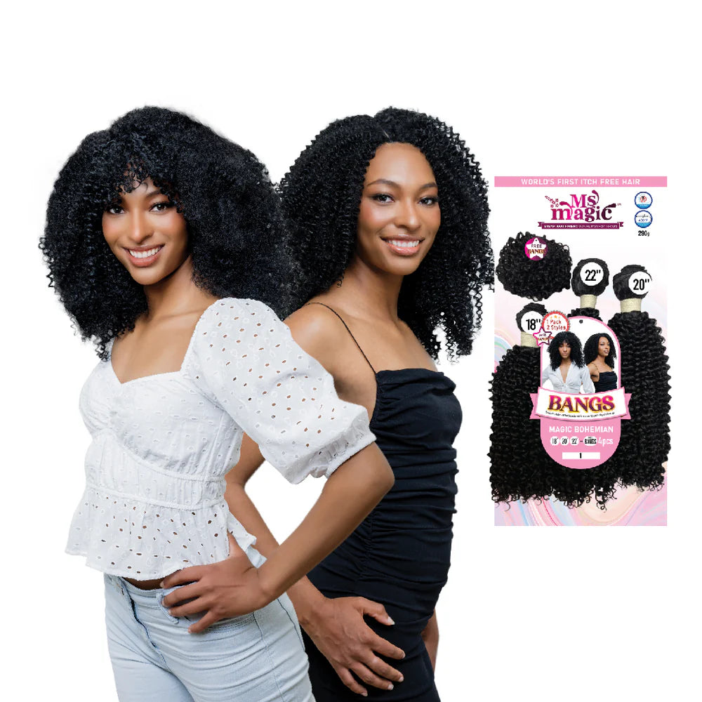 Ms Magic Yaki Bangs Bohemian - 18",20",22"+Bangs 4pcs