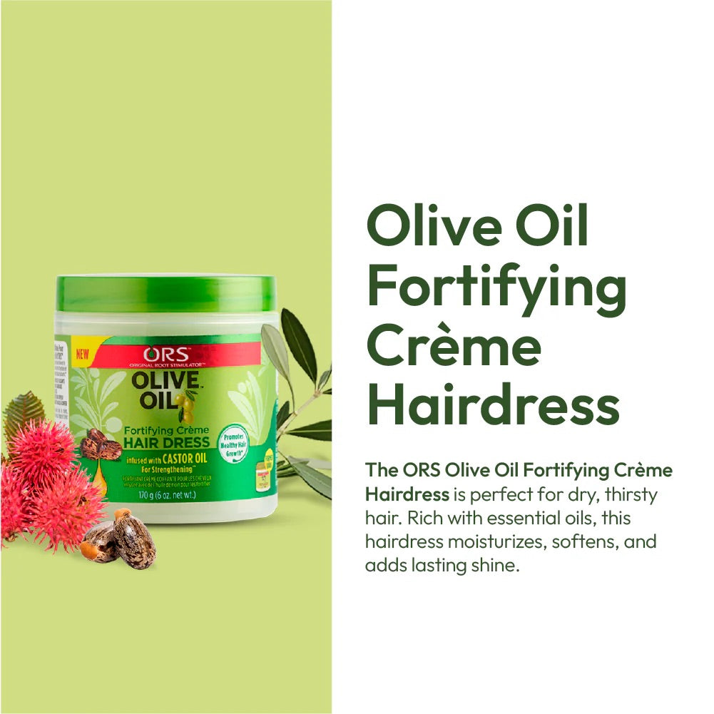 ORS Olive Oil Fortifying Creme Hair Dress Infused with Castor Oil for Strengthening
