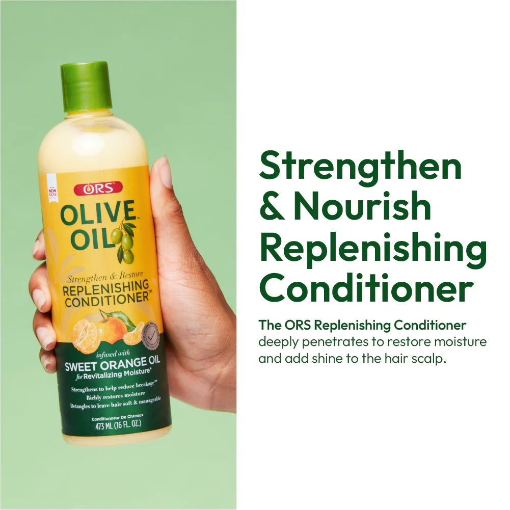 ORS Olive Oil Strengthen and Nourish Replenishing Conditioner Infused with Sweet Orange Oil For Revitalizing Moisture