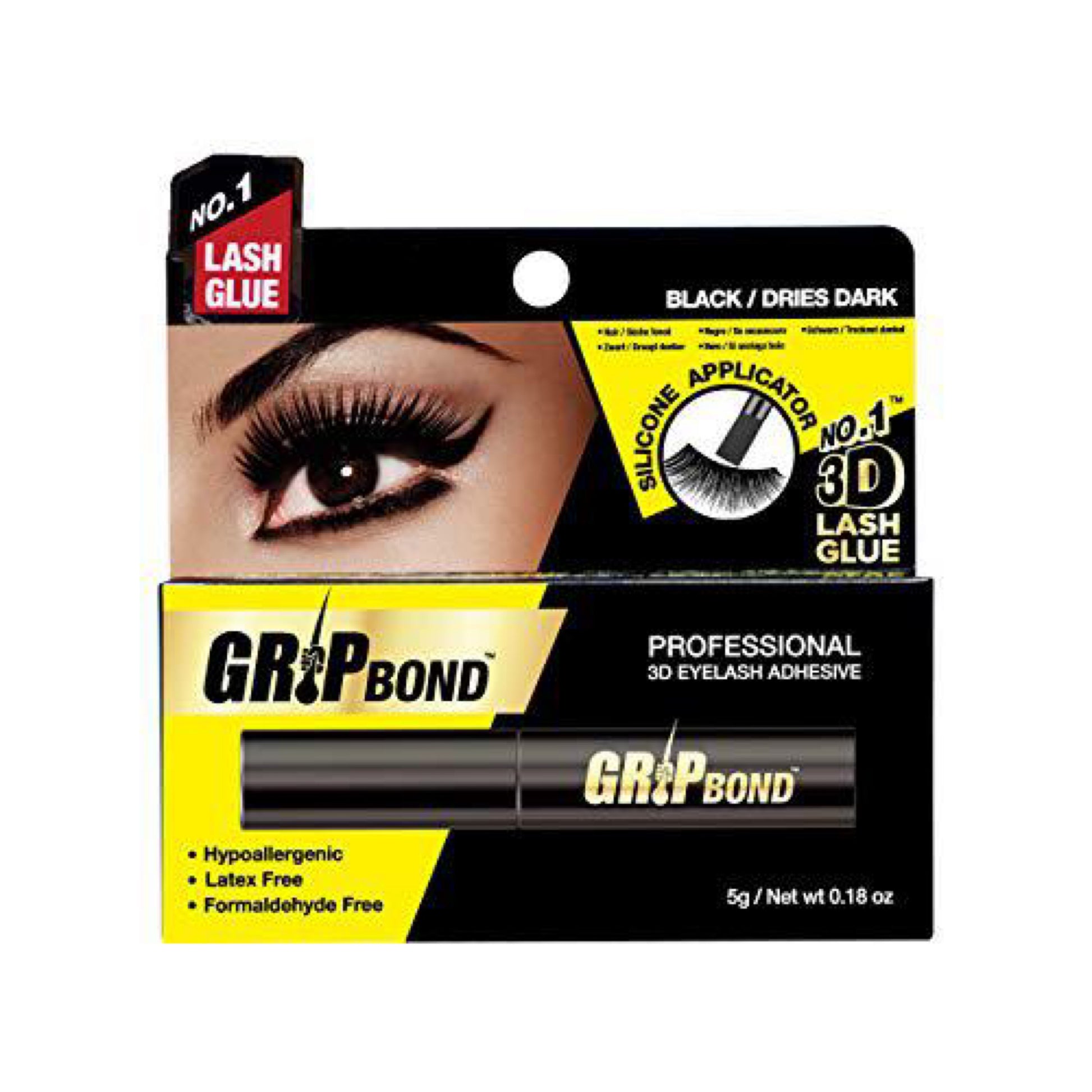 Ebin New York Grip Bond Latex Free Lash Adhesive-Black image 0
