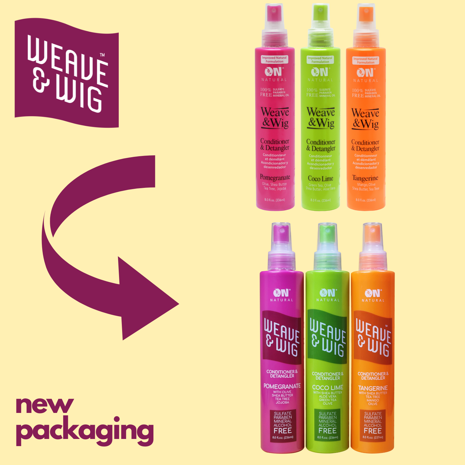 ON NATURAL - Weave & Wig - Detangler Tangerine