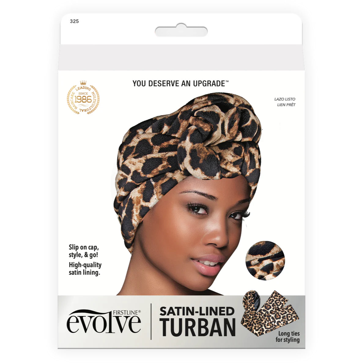 EVOLVE® Satin-Lined Turban Leopard #325 image 0