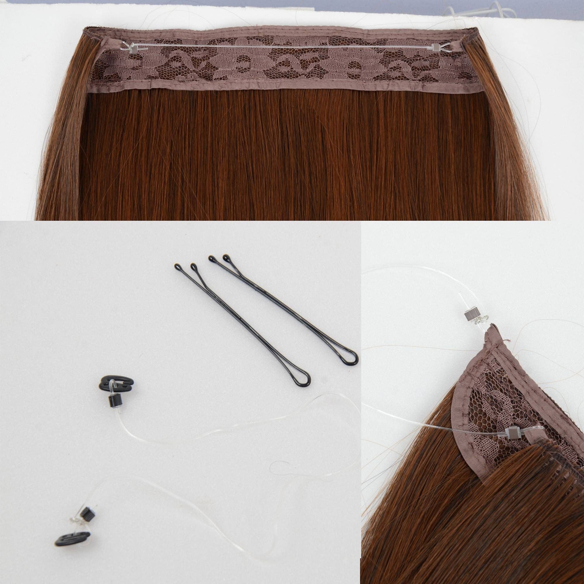22" Long Straight Natural Hair Extensions Invisible Clip-ins