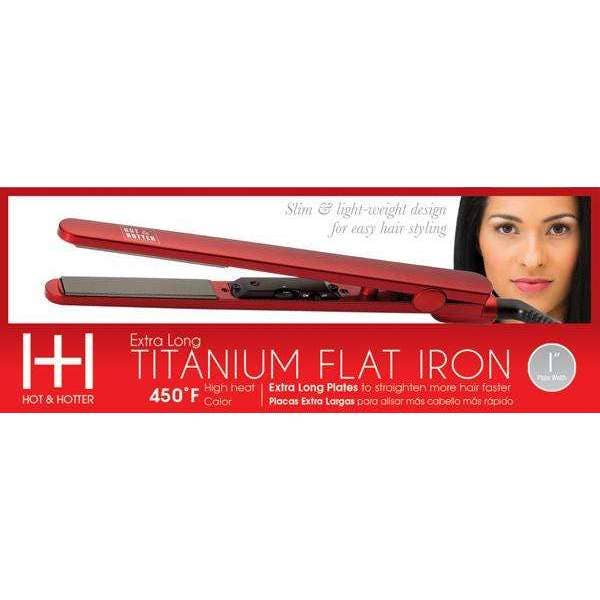 Hot & Hotter Extra Long Titanium Flat Iron 1 Inch