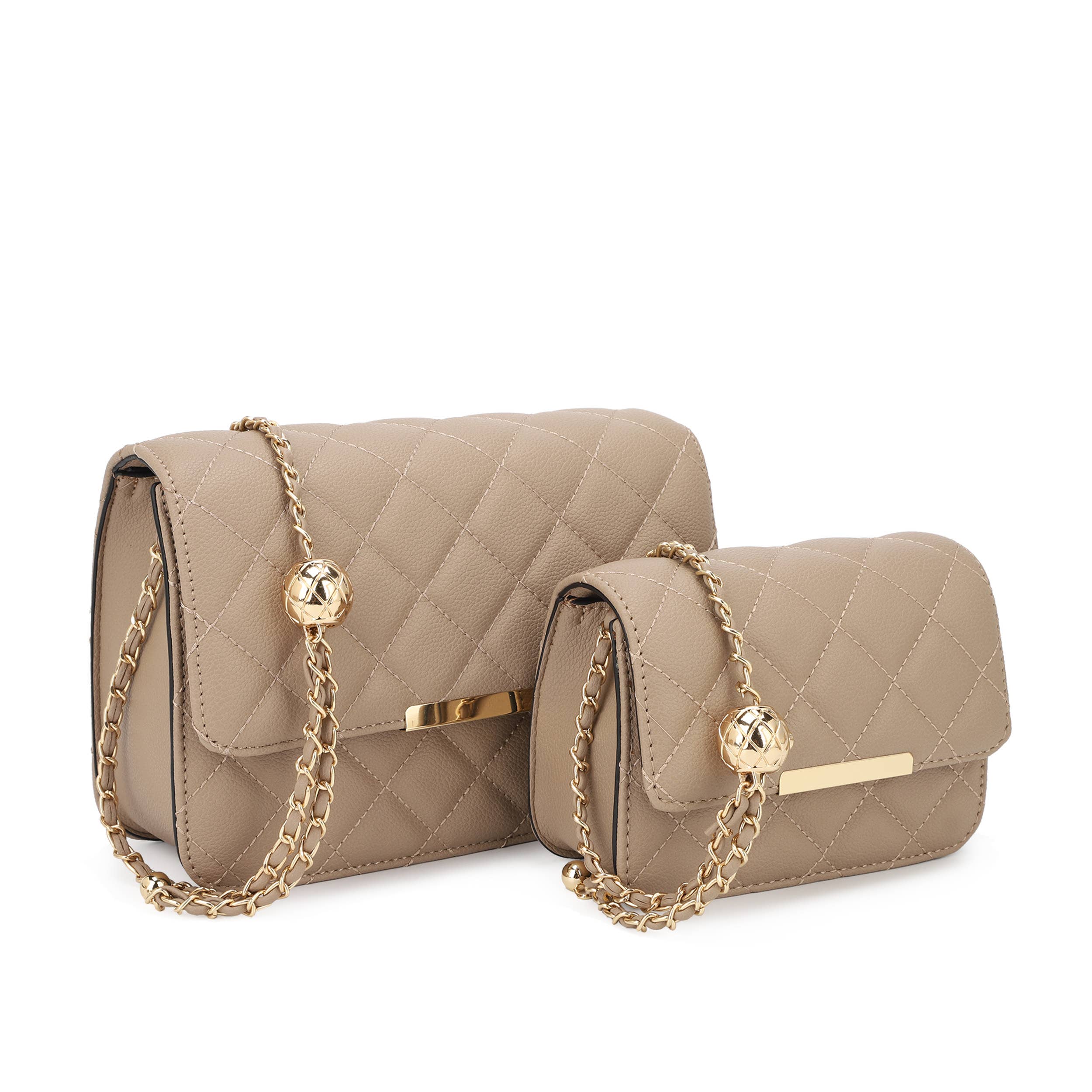 Melody 2-in-1 Crossbody Bag with Adjustable Gold Ball Chain