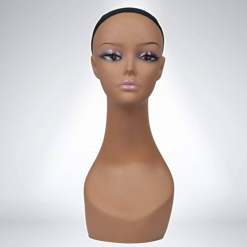 18" Realistic Female Mannequin Wig Head with Shoulders