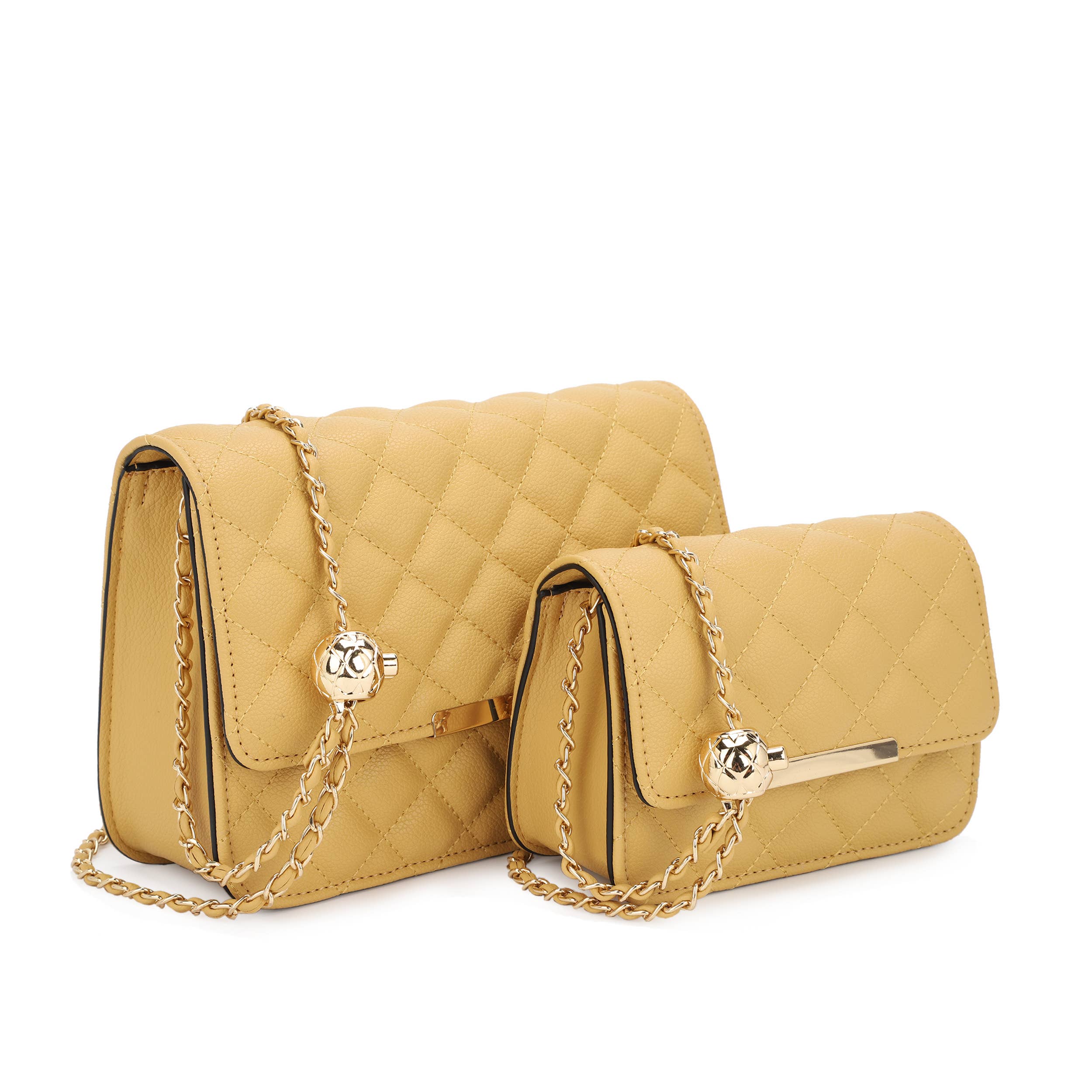 Melody 2-in-1 Crossbody Bag with Adjustable Gold Ball Chain