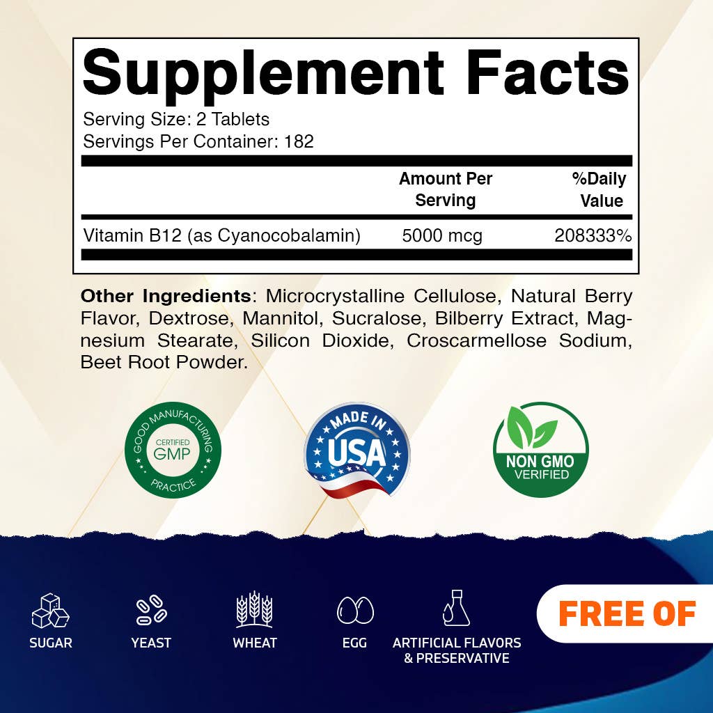 Vitamatic Vitamin B12 5000mcg per Serving