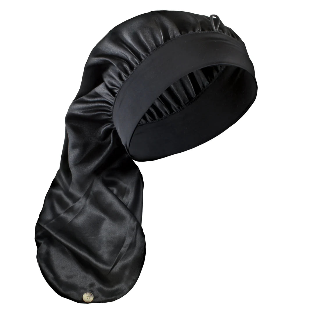 EVOLVE® LUXE Satin Wide-Edge Braid Bonnet Black #1680 image 1