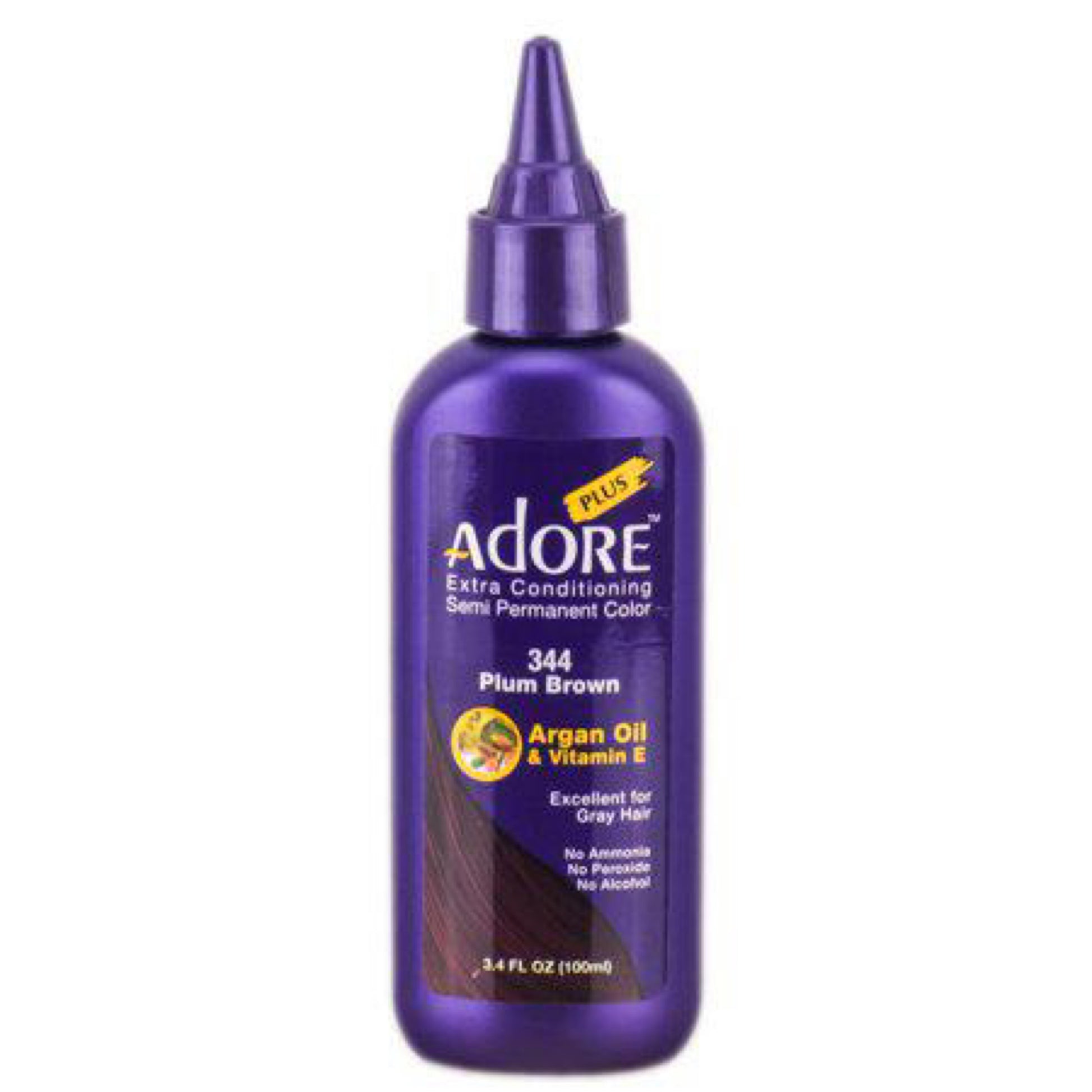 344 Plum Brown - 3.4 fl oz Adore Plus Semi Permanent Color image 0