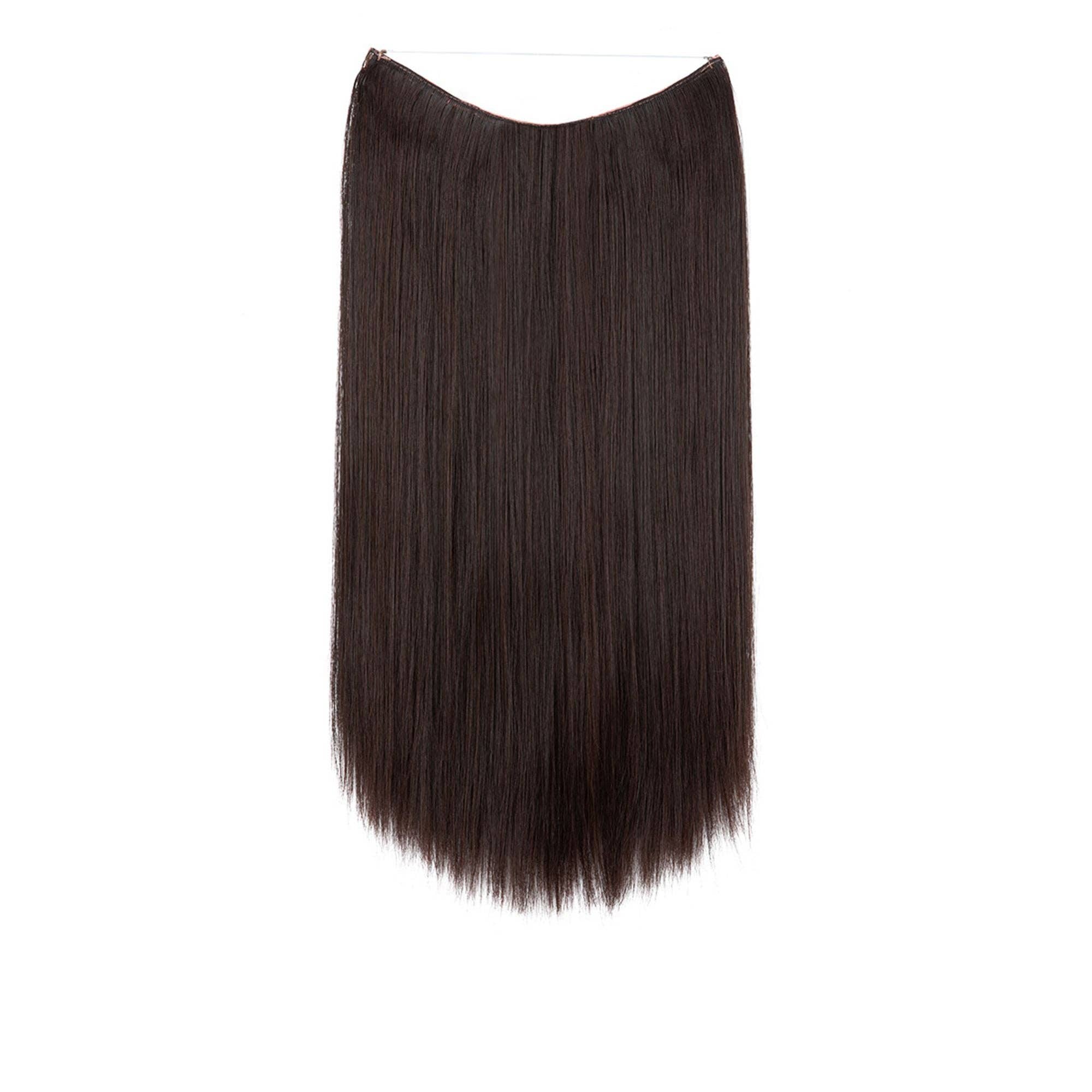 22" Long Straight Natural Hair Extensions Invisible Clip-ins