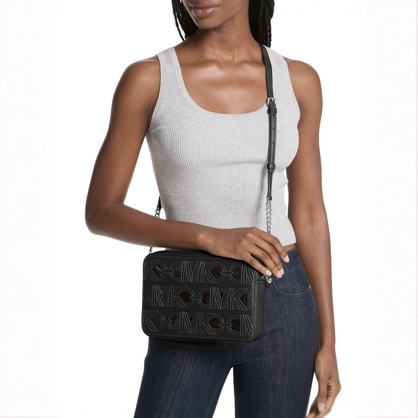 Michael Kors Jet Set LG EW Crossbody Window Black image 5