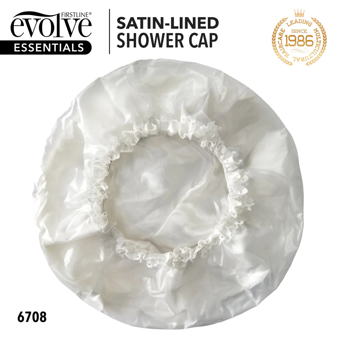 EVOLVE® Satin-Lined Shower Cap Ivory #6708 image 1