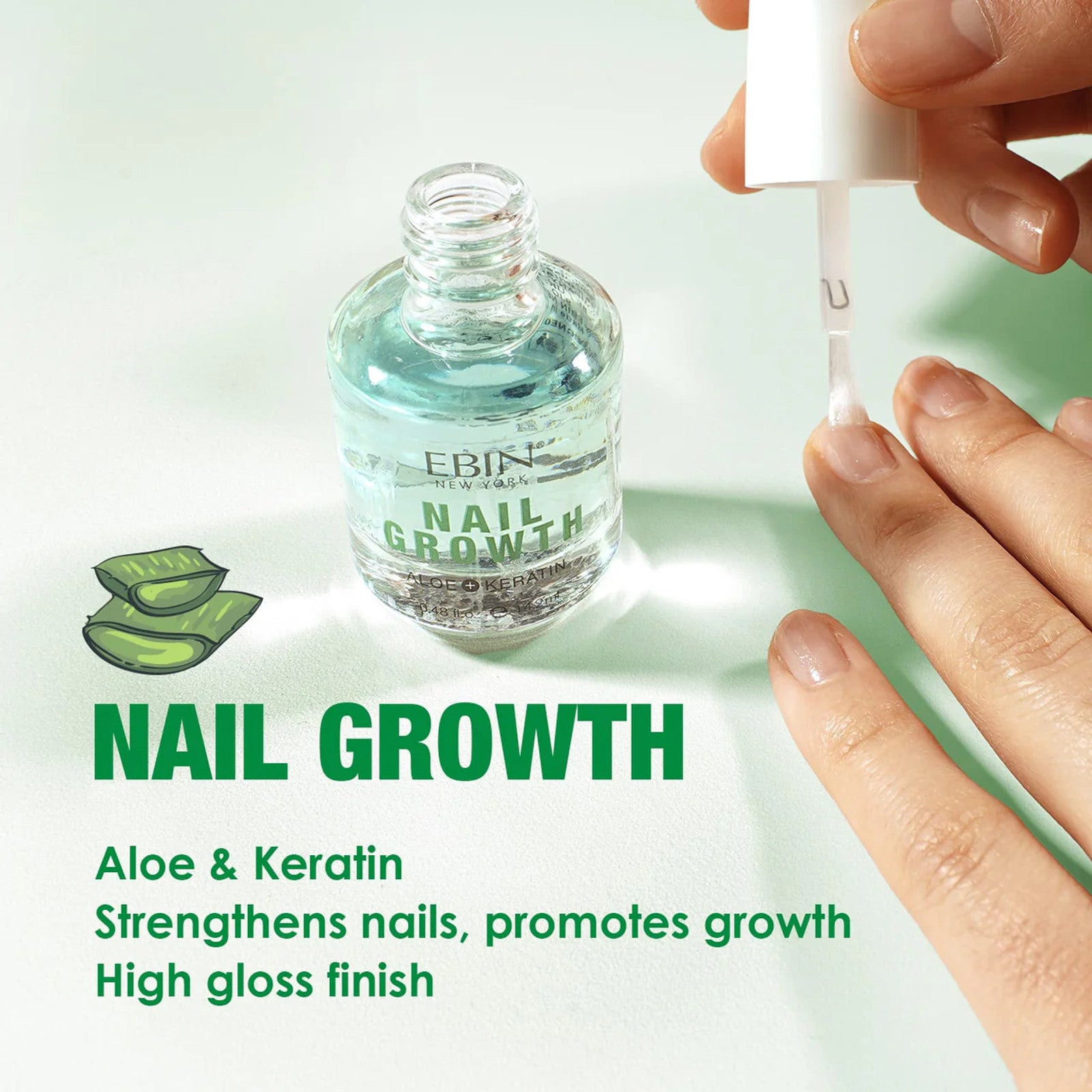 EBIN New York Nail Growth Aloe+Keratin 0.48 fl oz NCC001 image 1