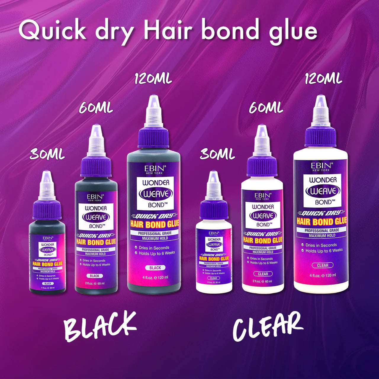 EBIN® NY Wonder Weave Bond Hair Bond Glue - Black image 4