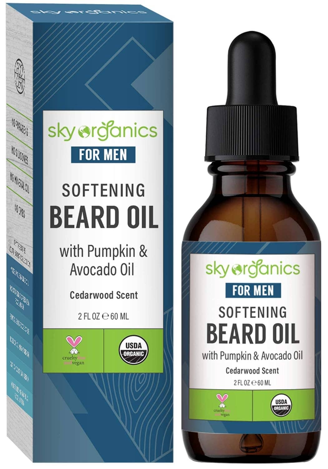 Organic Softening Beard Oil for Face, Cedarwood - 2 fl.oz