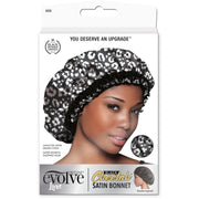 EVOLVE® Black Cheetah Satin Reversible Bonnet #668 image 0