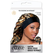 EVOLVE® LUXE Satin Wide-Edge Braid Bonnet Leopard #1681 image 0